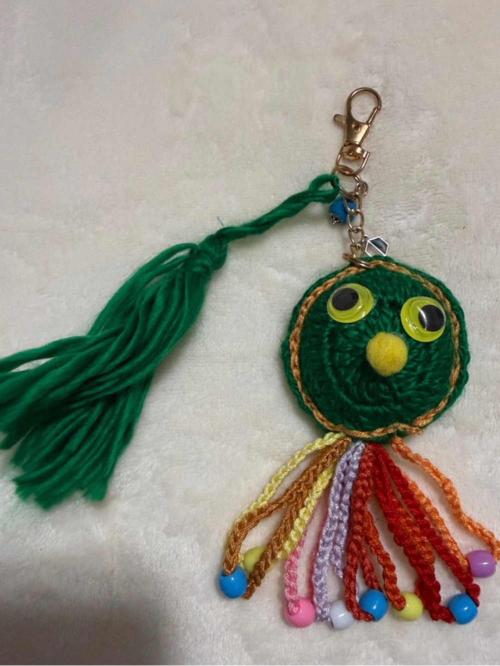 Handmade Crochet Octopus Keychain with Charms